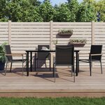 vidaXL Ensemble à manger de jardin 5 Pièces noir textilène et acier