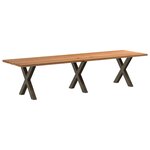vidaXL Table à manger marron clair bois de chêne massif rectangulaire