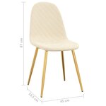 vidaXL Chaises à manger lot de 4 crème velours