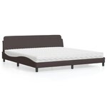 vidaXL Lit avec matelas marron foncé 200x200 cm tissu