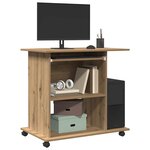 vidaXL Bureau d'ordinateur chêne artisanal 80x50x75 cm bois ingénierie