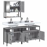 vidaXL Ensemble de meubles de salle de bain 3 Pièces Sonoma gris