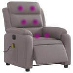 vidaXL Fauteuil de massage inclinable électrique Taupe Tissu