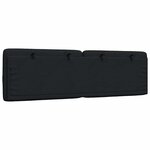 vidaXL Coussin de tête de lit noir 160 cm tissu
