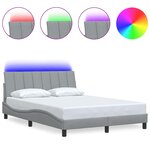 vidaXL Cadre de lit sans matelas gris clair 140x200 cm tissu