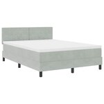 vidaXL Lit à ressorts avec matelas Gris clair 140 x 190 cm Velours