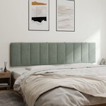 vidaXL Coussin de tête de lit gris clair 200 cm velours