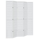 vidaXL Cloison de séparation 5 panneaux blanc bois de paulownia massif