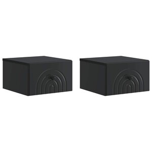 vidaXL Cabinet de chevet mural 2 Pièces Noir 33 x 34 5 x 20 cm