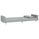 vidaXL Canapé-lit à 2 places avec deux oreillers gris clair tissu