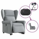 vidaXL Fauteuil inclinable électrique gris clair tissu