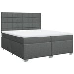 vidaXL Sommier à lattes de lit avec matelas Gris foncé 200x200cm Tissu