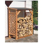 Abri bûches en bois coloris miel simple