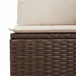 vidaXL Canapé de jardin avec coussins 3 places brun résine tressée