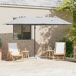 vidaXL Parasol cantilever de jardin Couleur sable 372 x 198 x 243 cm