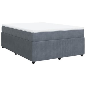 vidaXL Sommier à lattes de lit et matelas Gris foncé 140x200cm Velours
