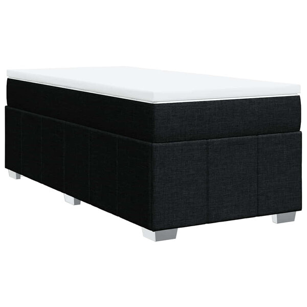 vidaXL Sommier à lattes de lit avec matelas Noir 100x200 cm Tissu