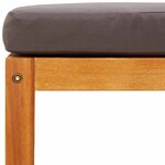 vidaXL Repose-pied de jardin avec coussins bois massif d'acacia