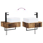 vidaXL Basin de lavage mural Bois ancien 50 x 41 x 39 cm