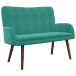 vidaXL Sofa 2 places Turquoise 115 x 61 x 87 cm Velours
