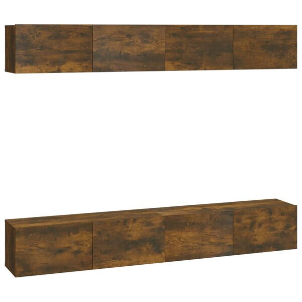 vidaXL Meubles TV muraux 4 Pièces chêne fumé 100x30x30 cm