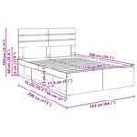 vidaXL Cadre de lit avec tête de lit Blanc 160 x 200 cm Pin massif
