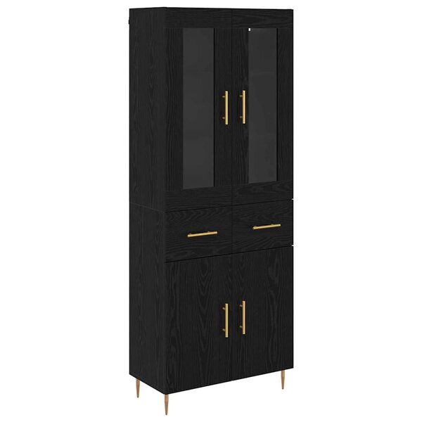 vidaXL Haut Armoire avec tiroir 2 Pièces Chêne noir Bois d'ingénierie
