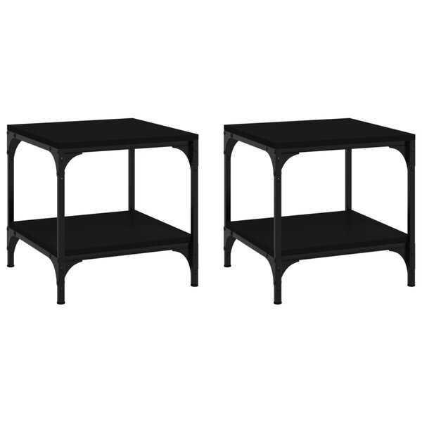 vidaXL Tables d'appoint 2 Pièces Noir 40x40x40 cm Bois d'ingénierie
