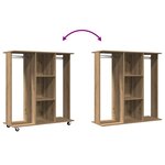vidaXL Armoire avec roulettes en chêne artisan 102x38x110 cm en bois d'ingénierie