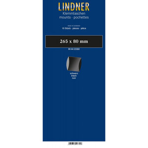 Bandes double soudure 265 x 80 mm pour blocs  carnets de timbres. Fond - Noir