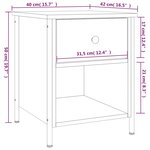 vidaXL Tables de chevet 2 Pièces chêne fumé 40x42x50 cm bois ingénierie