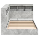 vidaXL Lit Bibliothèque Gris Béton 100x200 cm Bois d'ingénierie