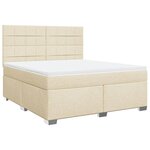 vidaXL Sommier à lattes de lit avec matelas Crème 180x200 cm Tissu
