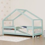 Lit cabane enfant LUCKY 80 x 160 bleu clair