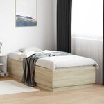 vidaXL Cadre de lit sans matelas chêne sonoma 100x200 cm