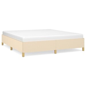 vidaXL Cadre de lit sans matelas crème 160x200 cm tissu