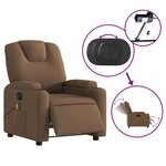 vidaXL Fauteuil inclinable de massage électrique marron tissu