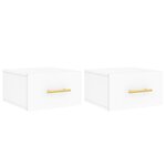 vidaXL Tables de chevet murales 2 Pièces blanc 35x35x20 cm