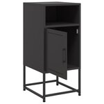 vidaXL Table de chevet noir 36x39x78 cm acier