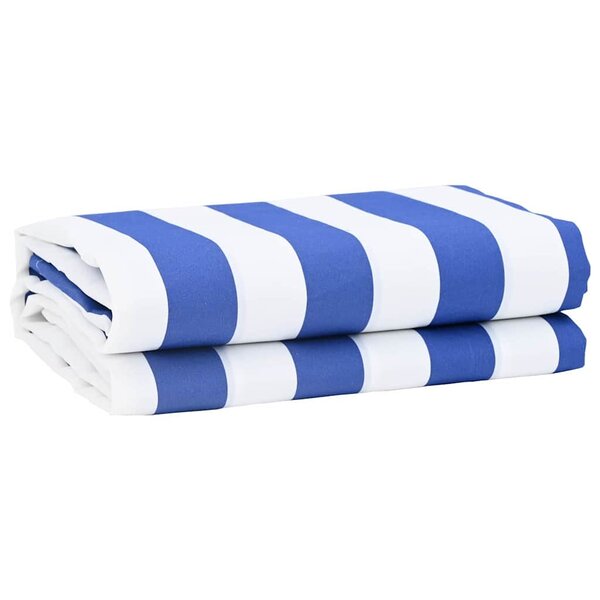vidaXL Toile de rechange pour store banne Bleu et blanc 10 x 1.6 m