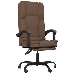 vidaXL Fauteuil de massage inclinable de bureau Marron Tissu