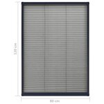 vidaXL Moustiquaire plissée pour fenêtre Aluminium Anthracite 80x120cm