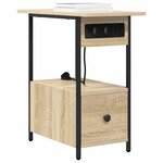 vidaXL Cabinet de chevet avec tiroir Chêne Sonoma 60 x 30 x 61 cm