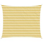 vidaXL Voile d'ombre 2 5 x 3 m HDPE Rectangulaire Jaune et blanc