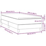 vidaXL Sommier à lattes de lit et matelas gris clair 80x220 cm velours