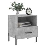 vidaXL Table de chevet gris béton 40x35x47 5 cm bois d’ingénierie