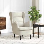 vidaXL Fauteuil blanc crème velours