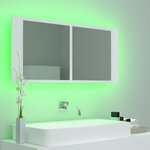 vidaXL Armoire salle de bain à miroir LED Blanc 100x12x45 cm Acrylique