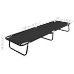 vidaXL Chaise longue pliable Noir Acier