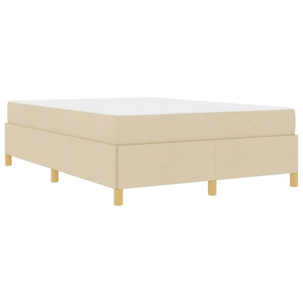 vidaXL Lit à ressorts avec matelas Crème et Blanc 140 x 200 cm tissu
